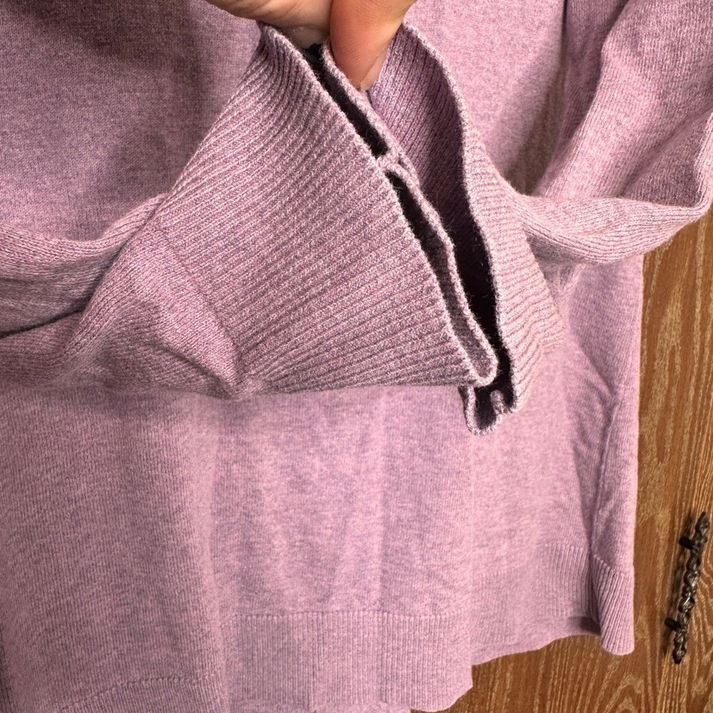 Eddie Bauer Womens Purple Cotton Cashmere V-Neck Button Cardigan Sweater Large - Picture 6 of 8